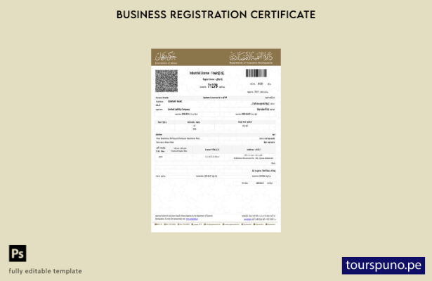 listo para imprimir Plantilla de plantilla de Word y PDF de licencia industrial 